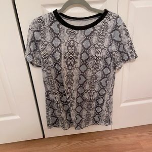 ASOS high neck t shirt with snakeskin pattern